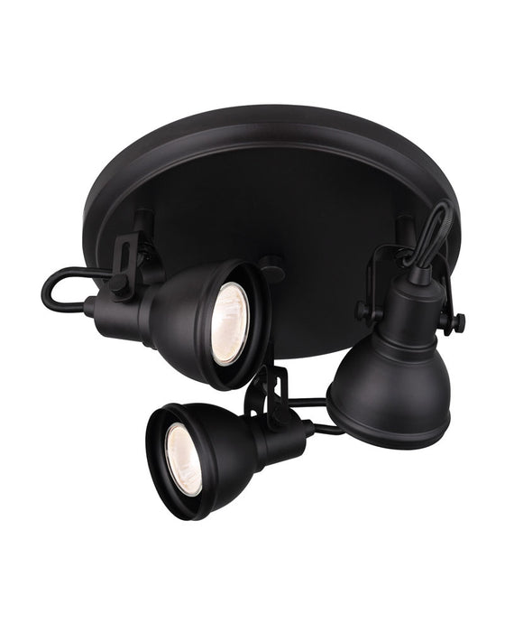 Canarm ICW622A03BK10 Three Light Ceiling/Wall Mount, Black