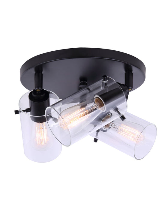 Canarm ICW759A03BK Three Light Ceiling/Wall Mount, Black