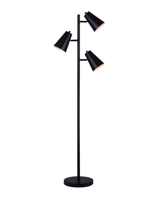 Canarm IFL1056A66BK Three Light Floor Lamp, Black