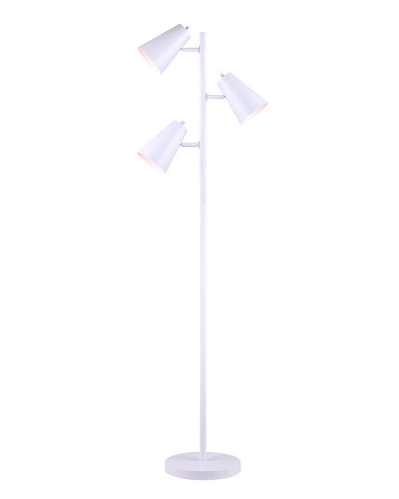 Canarm IFL1056A66WH Three Light Floor Lamp, White