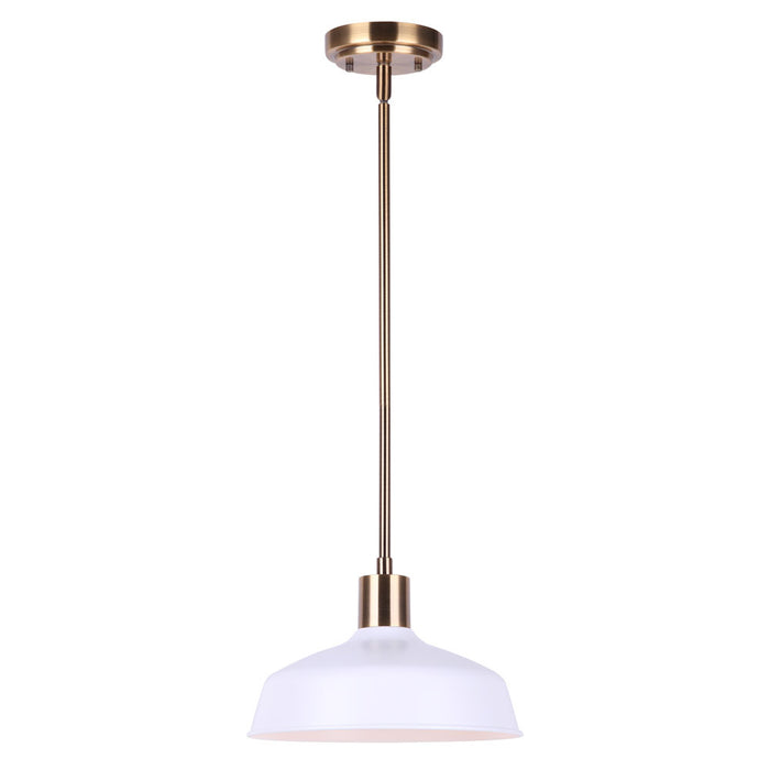 Canarm IPL1055A01GDW One Light Pendant, Gold And White