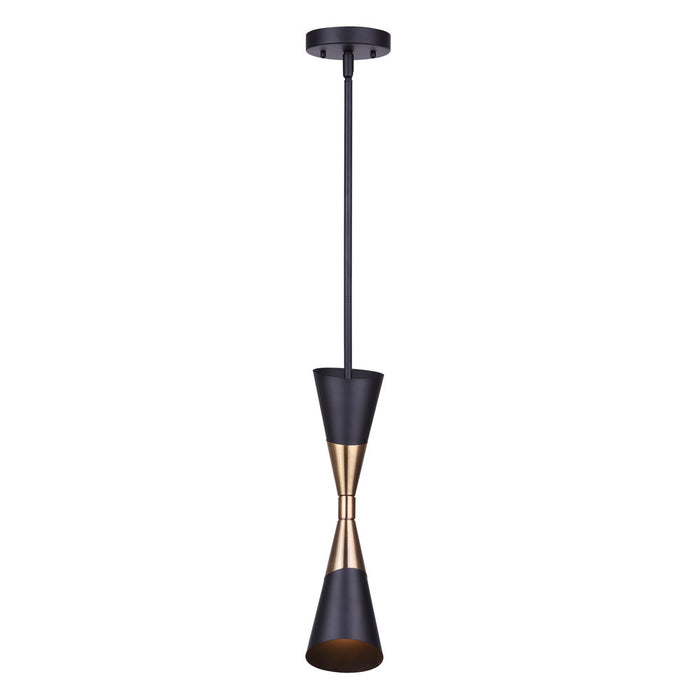 Canarm IPL1073A01BKG One Light Pendant, Matte Black And Gold