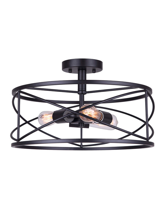 Canarm ISF1079A03BK Three Light Semi Flush Mount, Black