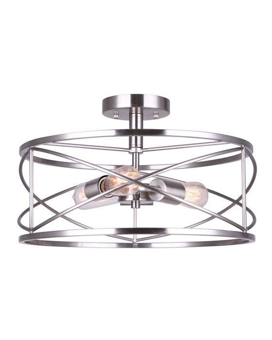 Canarm ISF1079A03BN Three Light Semi Flush Mount, Brushed Nickel