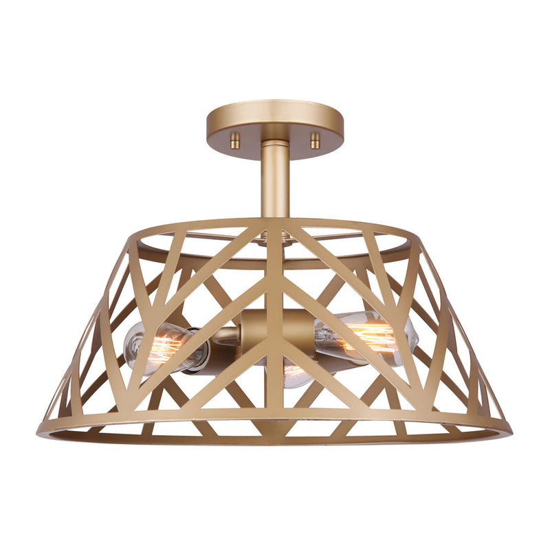 Canarm ISF635B03PGD Three Light Semi Flush Mount, Gold