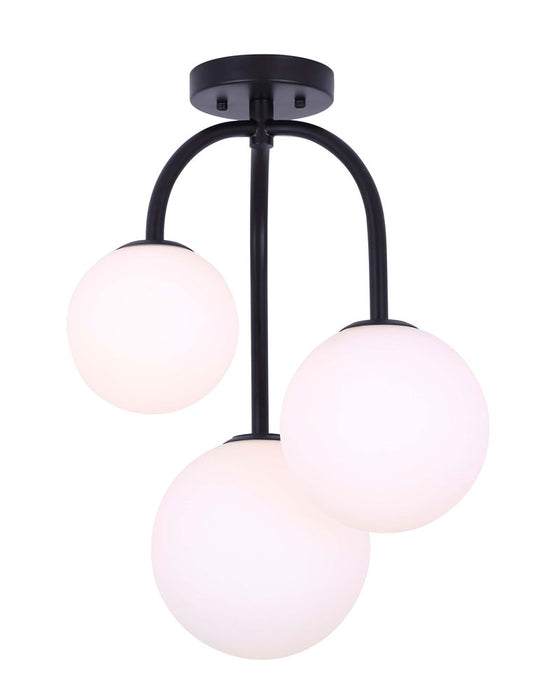 Canarm ISF747B03BK Three Light Semi Flush Mount, Black