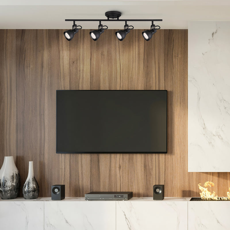 Canarm IT622A04BK10 Four Light Track, Black