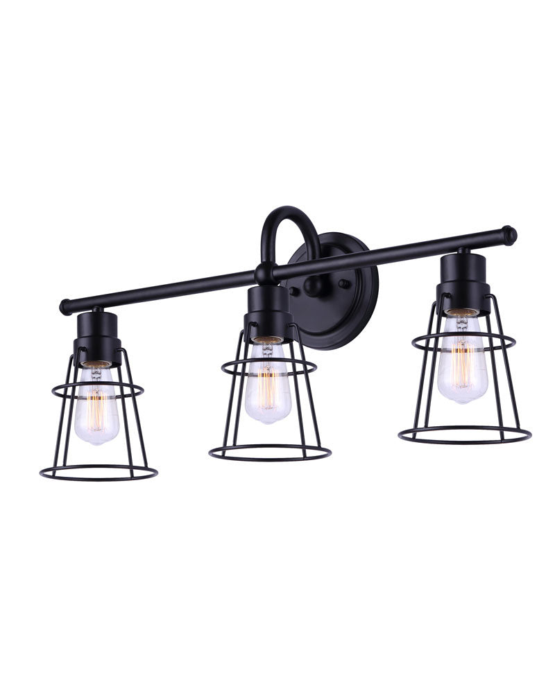 Canarm IVL1053A03BK Three Light Vanity, Black