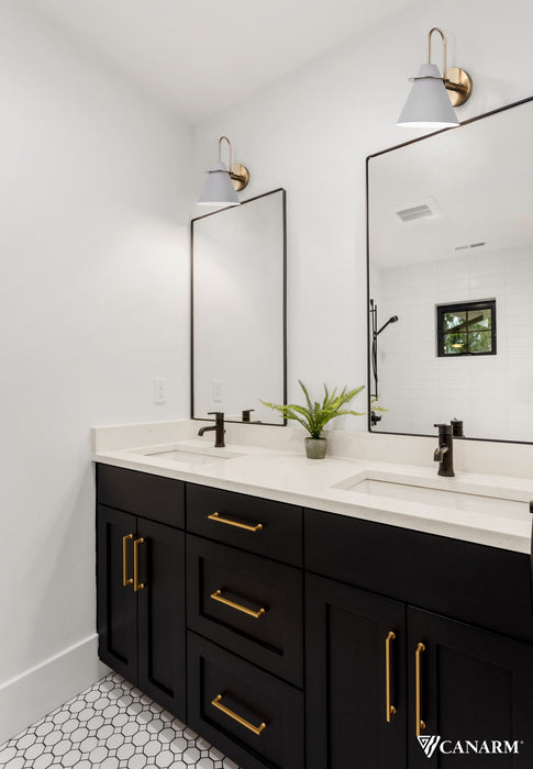 Canarm IVL1076A01MGG One Light Vanity, Matte Grey And Gold