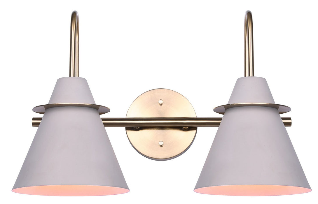 Canarm IVL1076A02MGG Two Light Vanity, Matte Grey And Gold