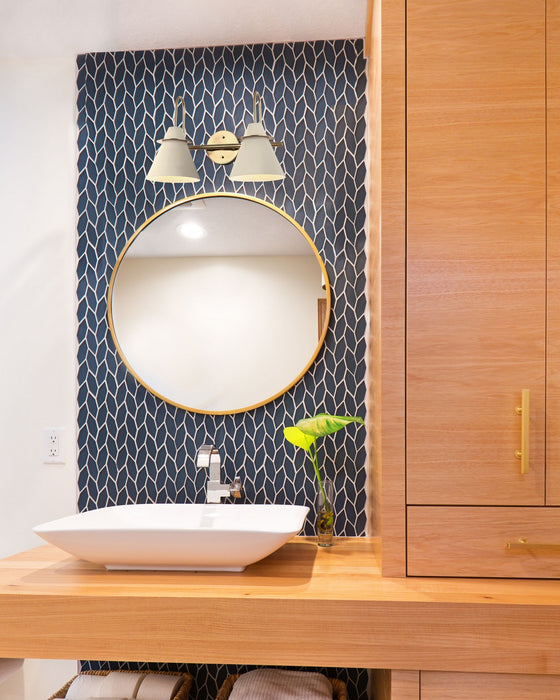 Canarm IVL1076A02MGG Two Light Vanity, Matte Grey And Gold
