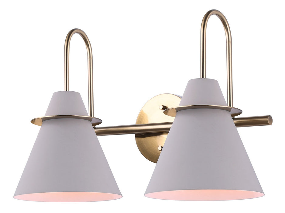 Canarm IVL1076A02MGG Two Light Vanity, Matte Grey And Gold