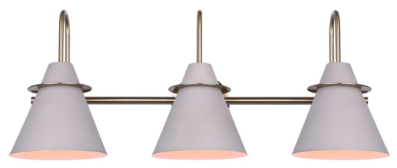 Canarm IVL1076A03MGG Three Light Vanity, Matte Grey And Gold