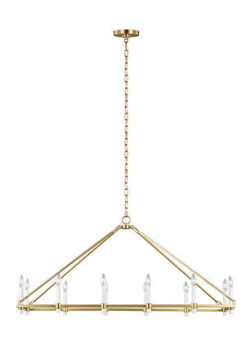 Visual Comfort Studio CC14612BBS 12 Light Linear Chandelier, Burnished Brass