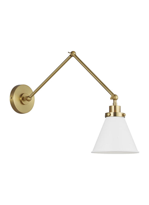Visual Comfort Studio CW1151MWTBBS One Light Wall Sconce, Matte White and Burnished Brass