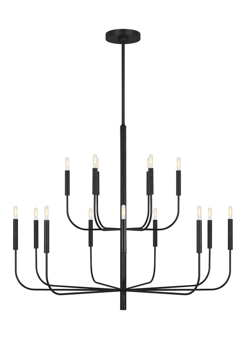 Visual Comfort Studio EC10015AI 15 Light Chandelier, Aged Iron