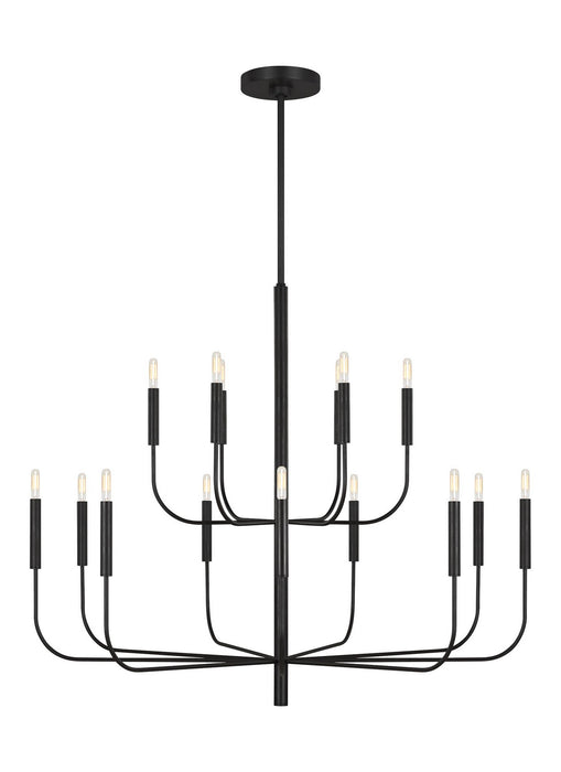 Visual Comfort Studio EC10015AI 15 Light Chandelier, Aged Iron