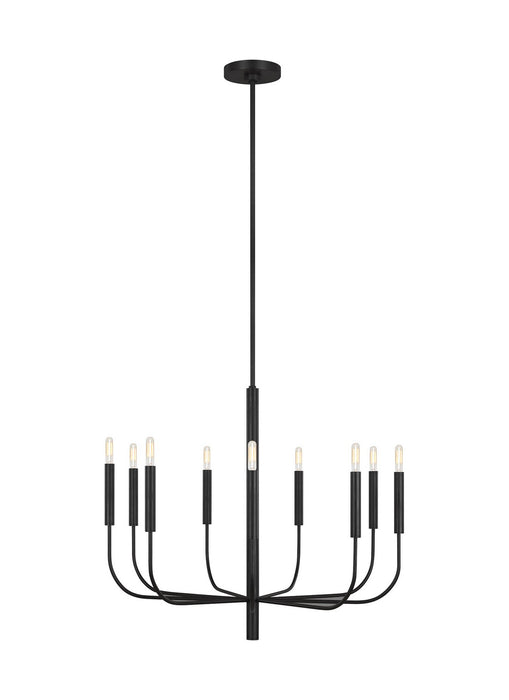 Visual Comfort Studio EC1009AI Nine Light Chandelier, Aged Iron