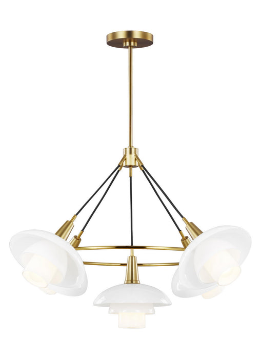 Visual Comfort Studio EC1235BBS Five Light Chandelier, Burnished Brass