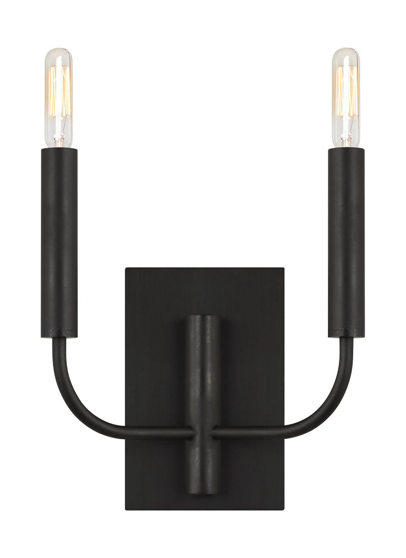 Visual Comfort Studio EW1002AI Two Light Wall Sconce, Aged Iron