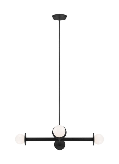 Visual Comfort Studio KC1064MBK Four Light Chandelier, Midnight Black