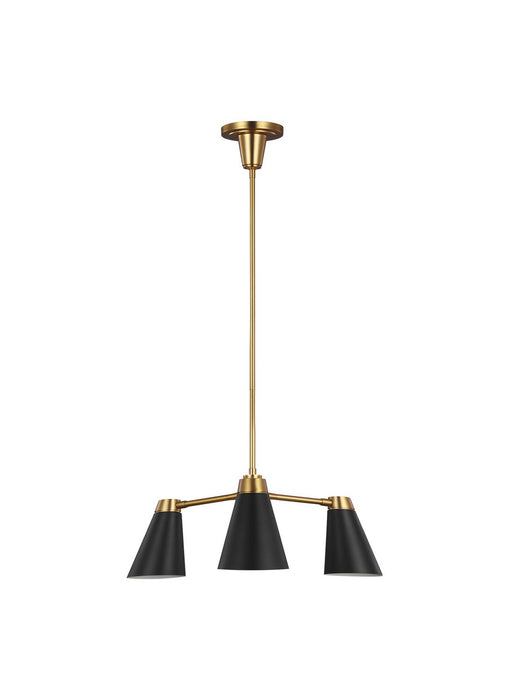 Visual Comfort Studio TC1093BBS Three Light Chandelier, Burnished Brass