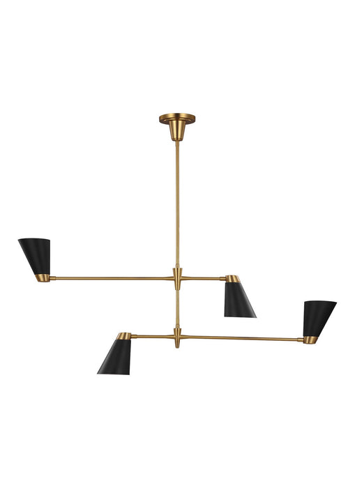 Visual Comfort Studio TC1104BBS Four Light Chandelier, Burnished Brass