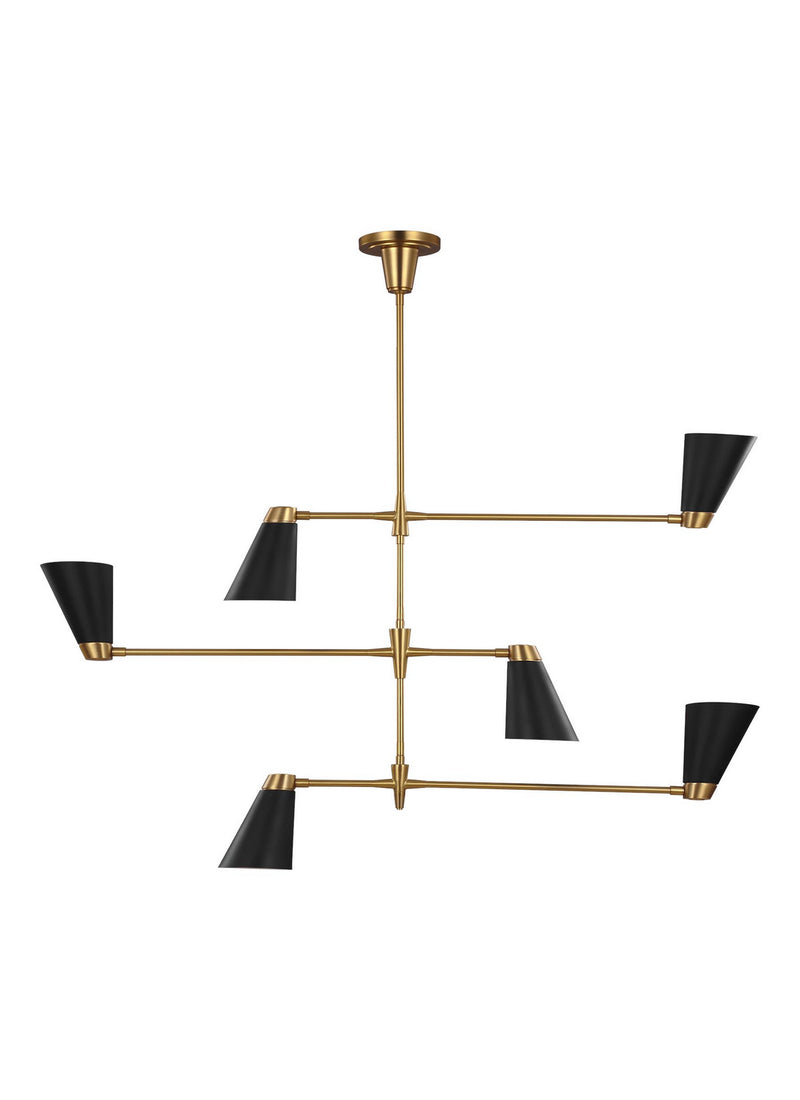 Visual Comfort Studio TC1116BBS Six Light Chandelier, Burnished Brass