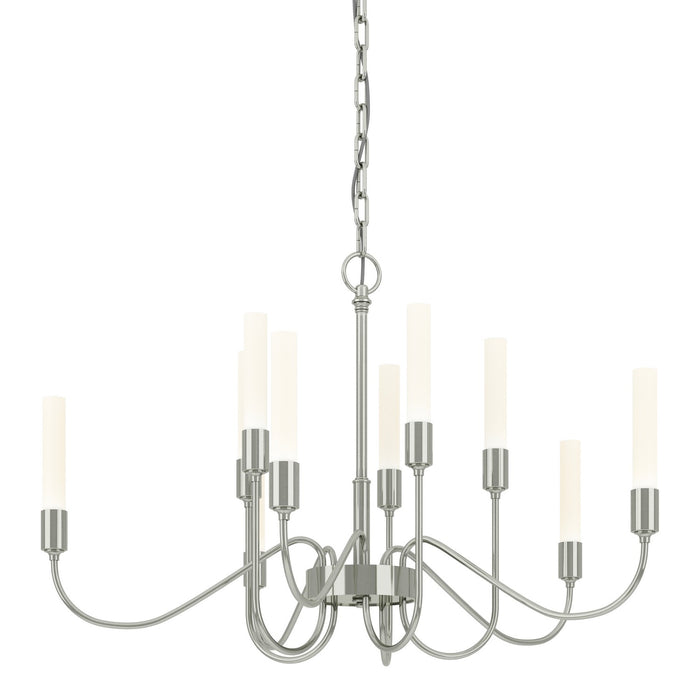 Hubbardton Forge 106030-SKT-85 Ten Light Chandelier, Sterling