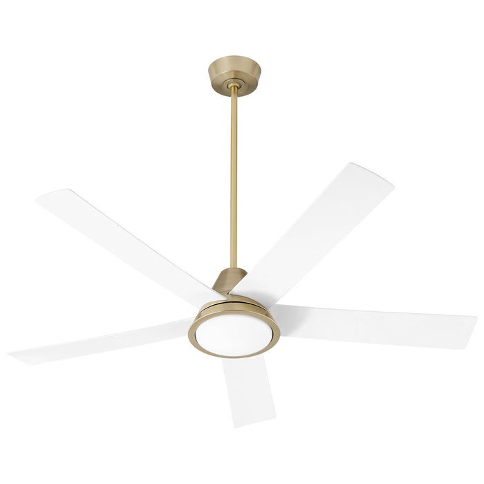 Oxygen 3-115-640 56" Ceiling Fan, Aged Brass W/ White Blades