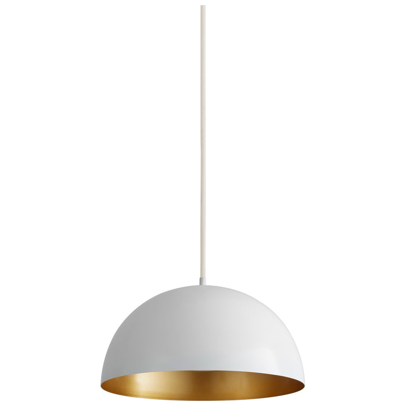 Quorum 3-20-650 LED Pendant, White|Industrial Brass