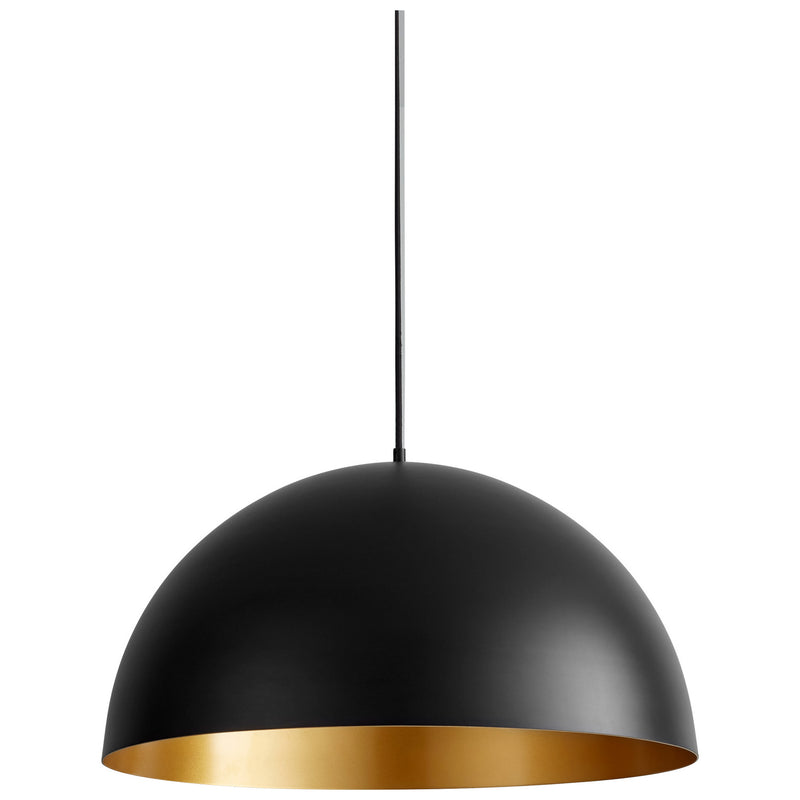 Quorum 3-21-1550 LED Pendant, Black|Industrial Brass
