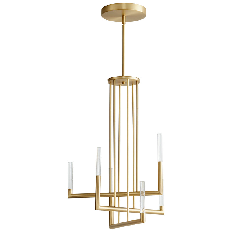 Quorum 3-24-40 LED Chandelier, Aged Brass