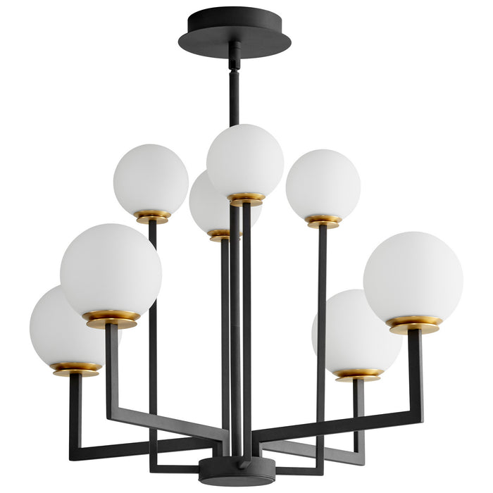 Oxygen 3-28-1540 LED Chandelier, Black W/ Aged Brass