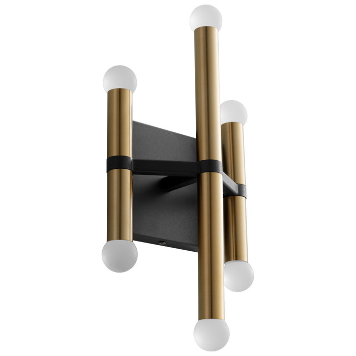 Oxygen 3-584-1540 LED Wall Sconce, Black W/ Aged Brass