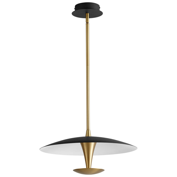 Oxygen 3-646-1540 LED Pendant, Black W/ Aged Brass