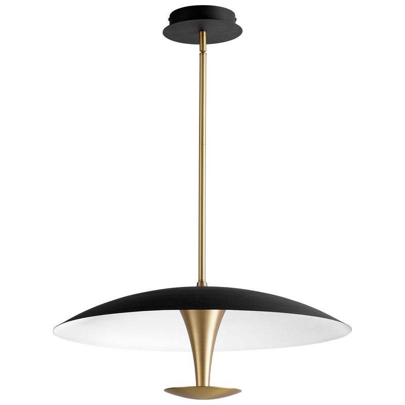Quorum 3-647-1540 LED Pendant, Black|Aged Brass