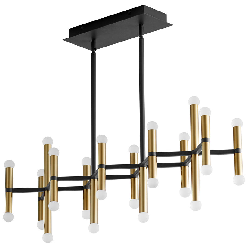 Quorum 3-686-1540 LED Linear Ceiling Mount, Black|Aged Brass