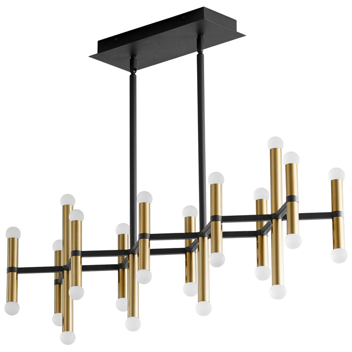 Oxygen 3-686-1540 LED Linear Ceiling Mount, Black W/ Aged Brass