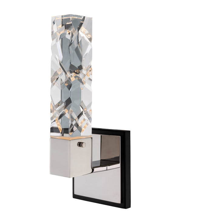 Allegri 036721-051-FR001 LED Wall Sconce, Matte Black W Polished Nickel