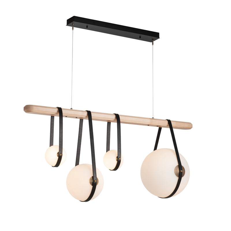 Hubbardton Forge 131043-LED-STND-10-27-LK-WD-GG0702 LED Pendant, Black
