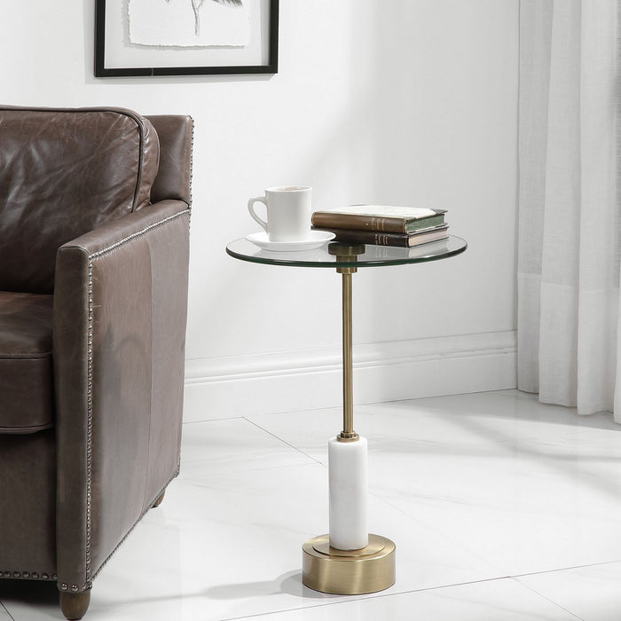Uttermost 25130 Accent Table, Brushed Brass