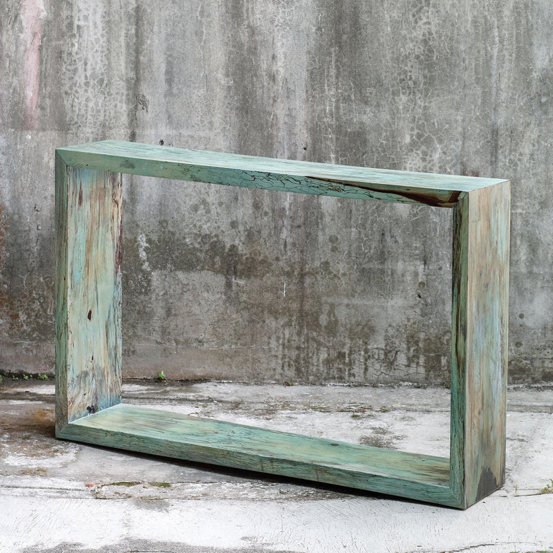 Uttermost 25456 Console Table, Blue-green