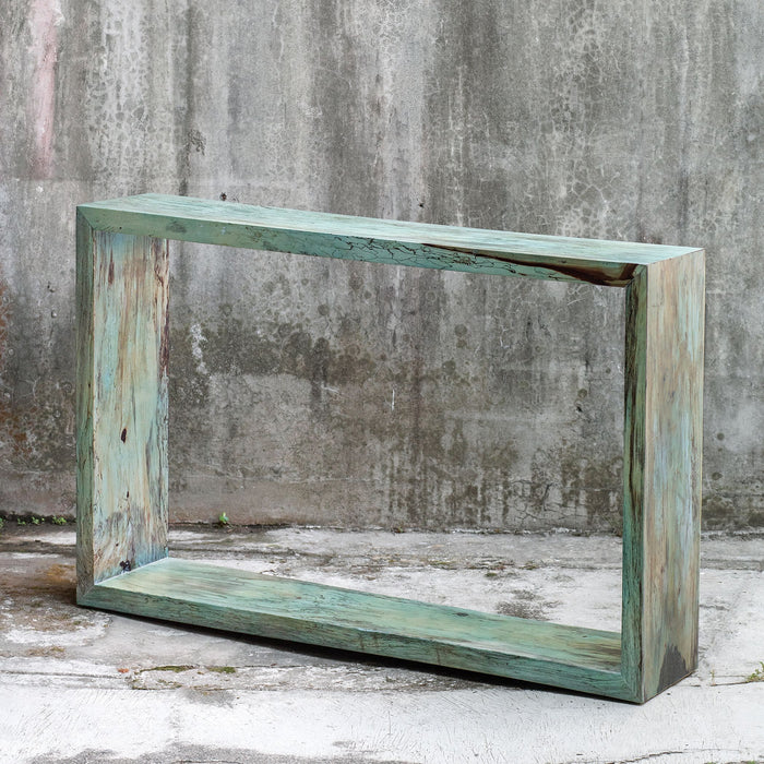 Uttermost 25456 Console Table, Blue-green