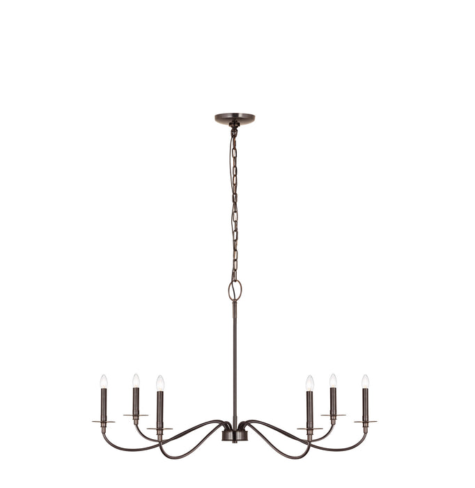 Z-Lite 2301-42BP Six Light Chandelier, Plated Bronze