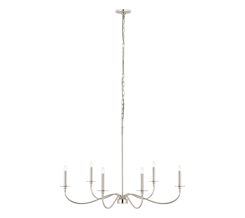 Z-Lite 2301-42PN Six Light Chandelier, Polished Nickel