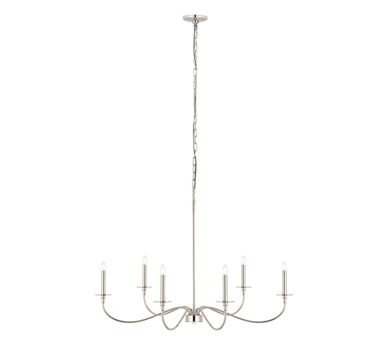 Z-Lite 2301-42PN Six Light Chandelier, Polished Nickel