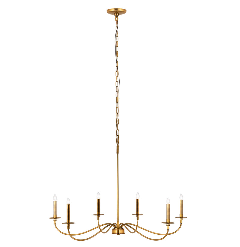 Z-Lite 2301-42RB Six Light Chandelier, Rubbed Brass