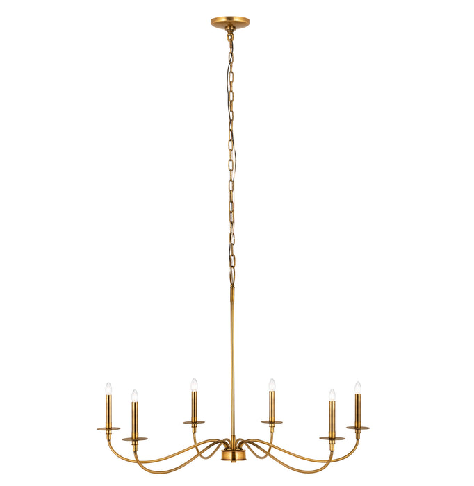 Z-Lite 2301-42RB Six Light Chandelier, Rubbed Brass
