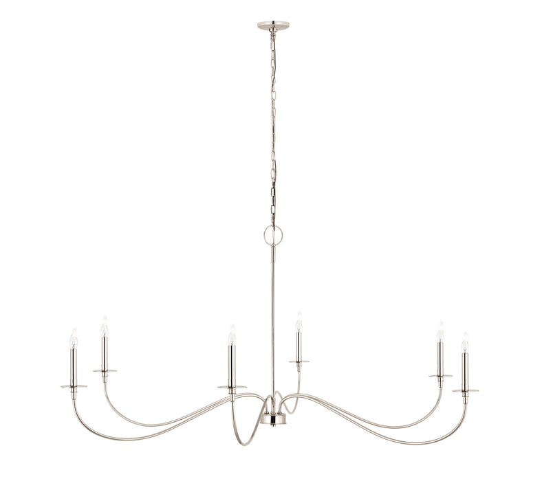 Z-Lite 2301-63PN Six Light Chandelier, Polished Nickel
